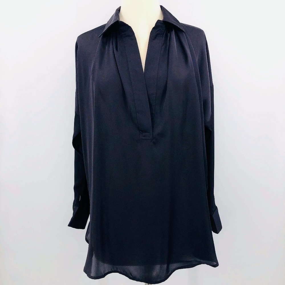 My Tribe Deep Plum Oversized Deep V-Neck Tunic